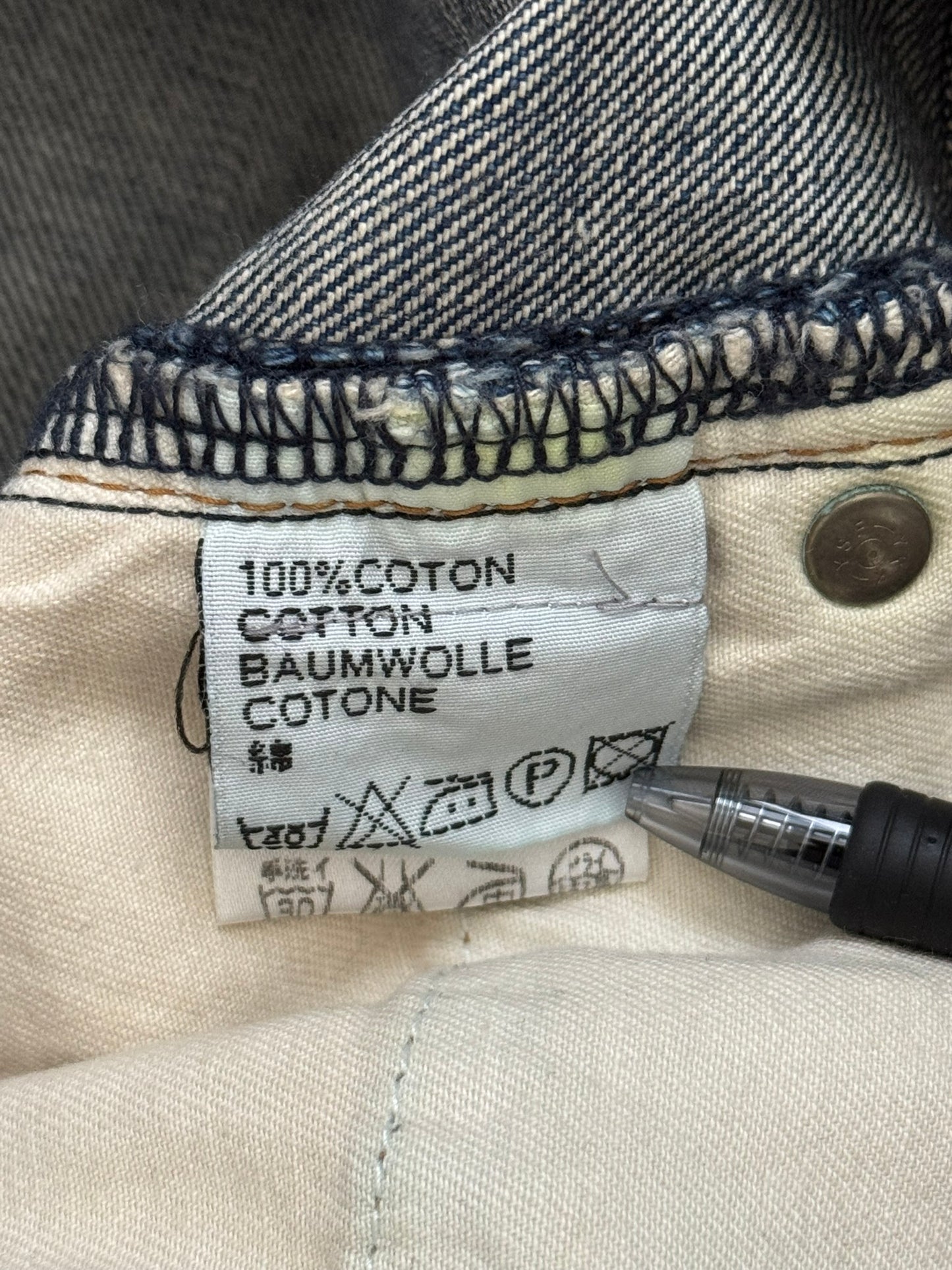 AW06 Dior Homme by Hedi Slimane MIJ Clawmark Blue Washed Denim Jeans