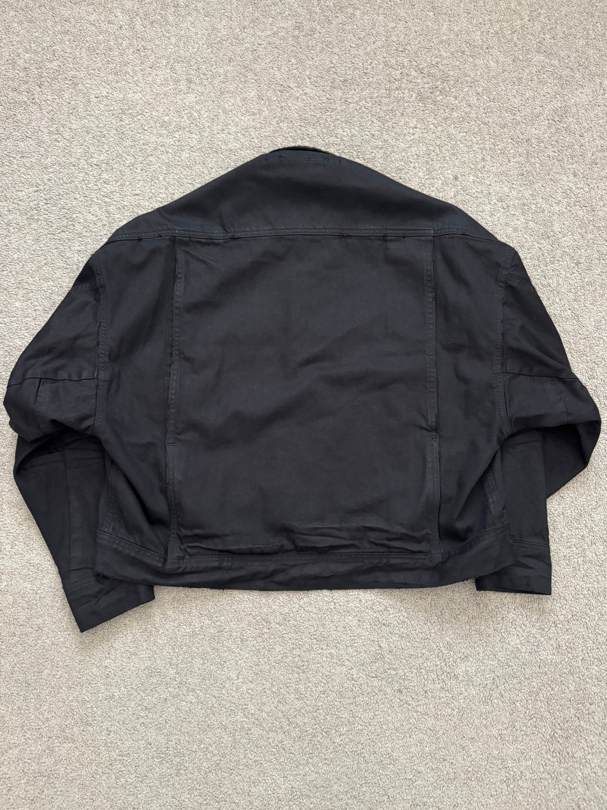 SS19 Julius x I.T. Black Waxed Boxy Cropped Denim Jacket