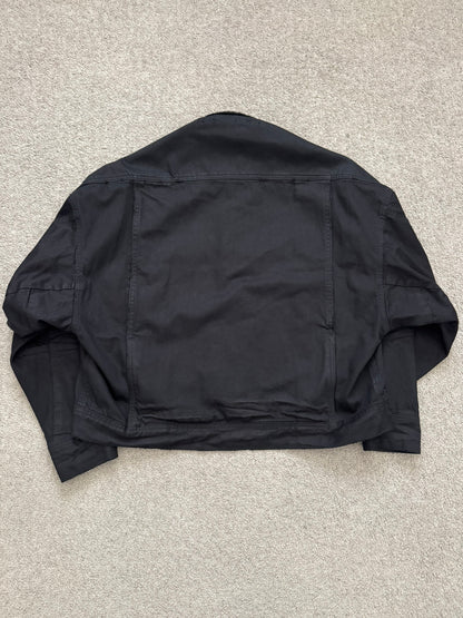 SS19 Julius x I.T. Black Waxed Boxy Cropped Denim Jacket