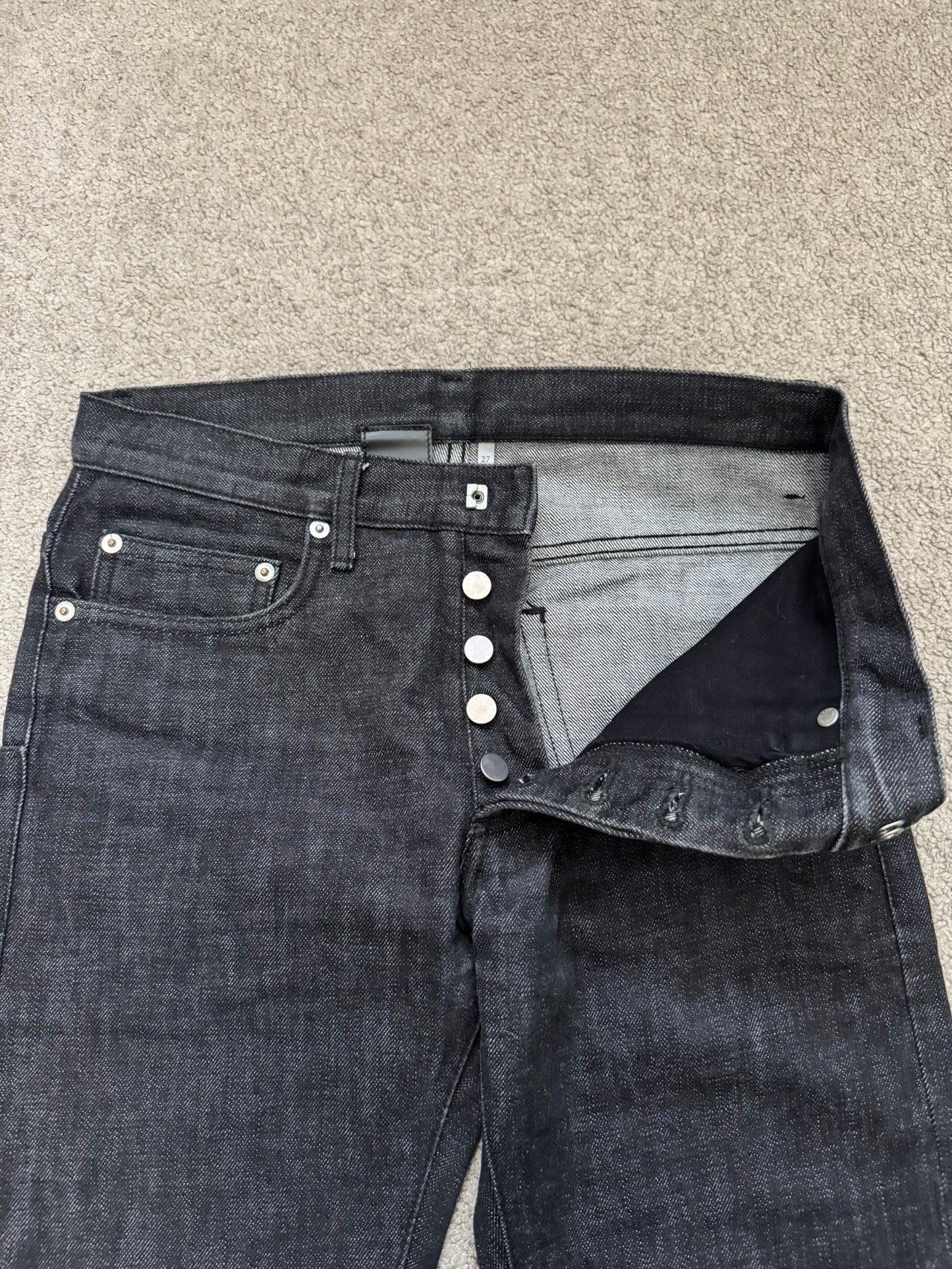 AW08 Dior Homme MIJ Black Raw Denim Jeans