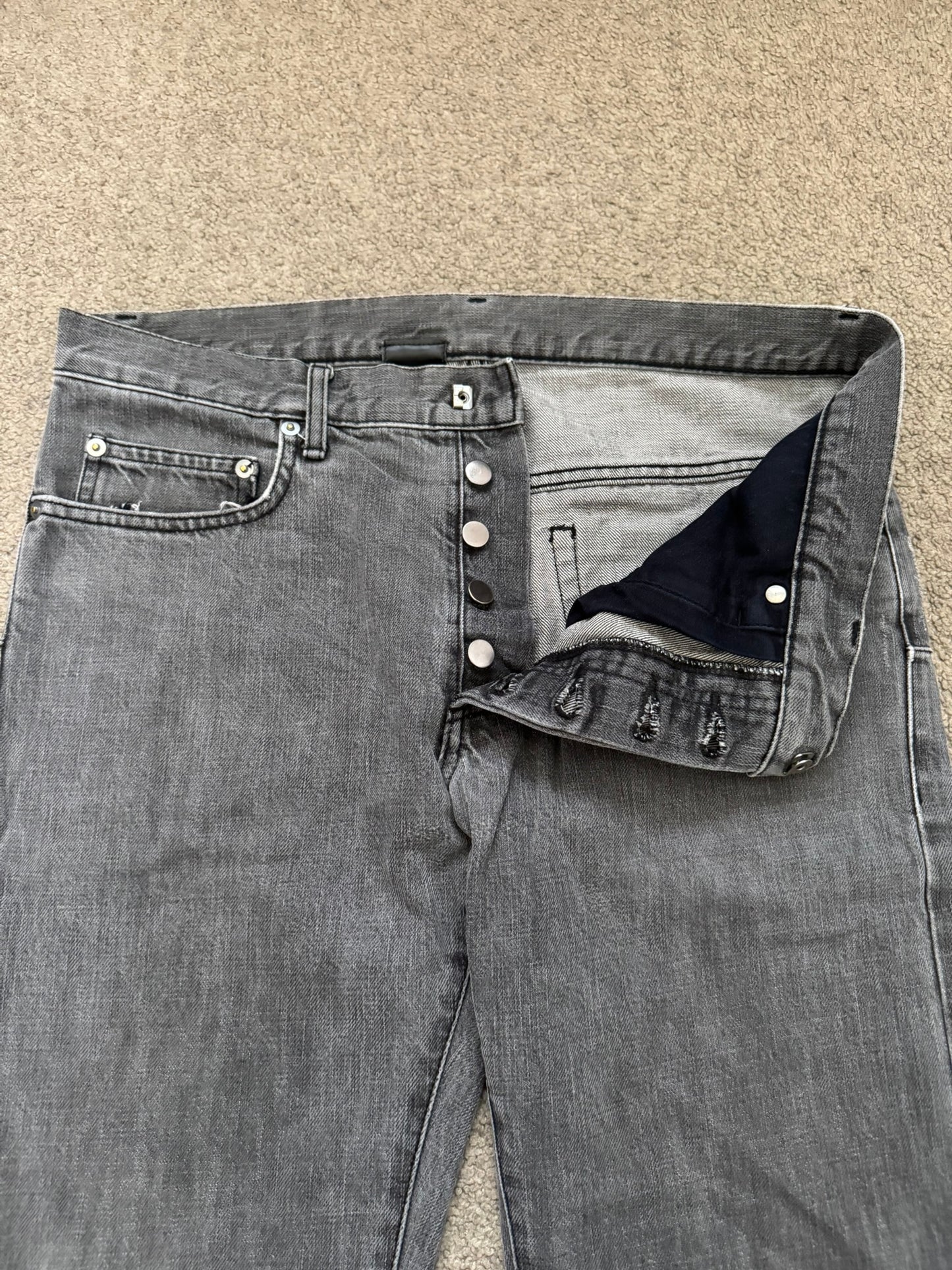 Dior Homme by Hedi Slimane MIJ Grey Clawmark Denim Jeans