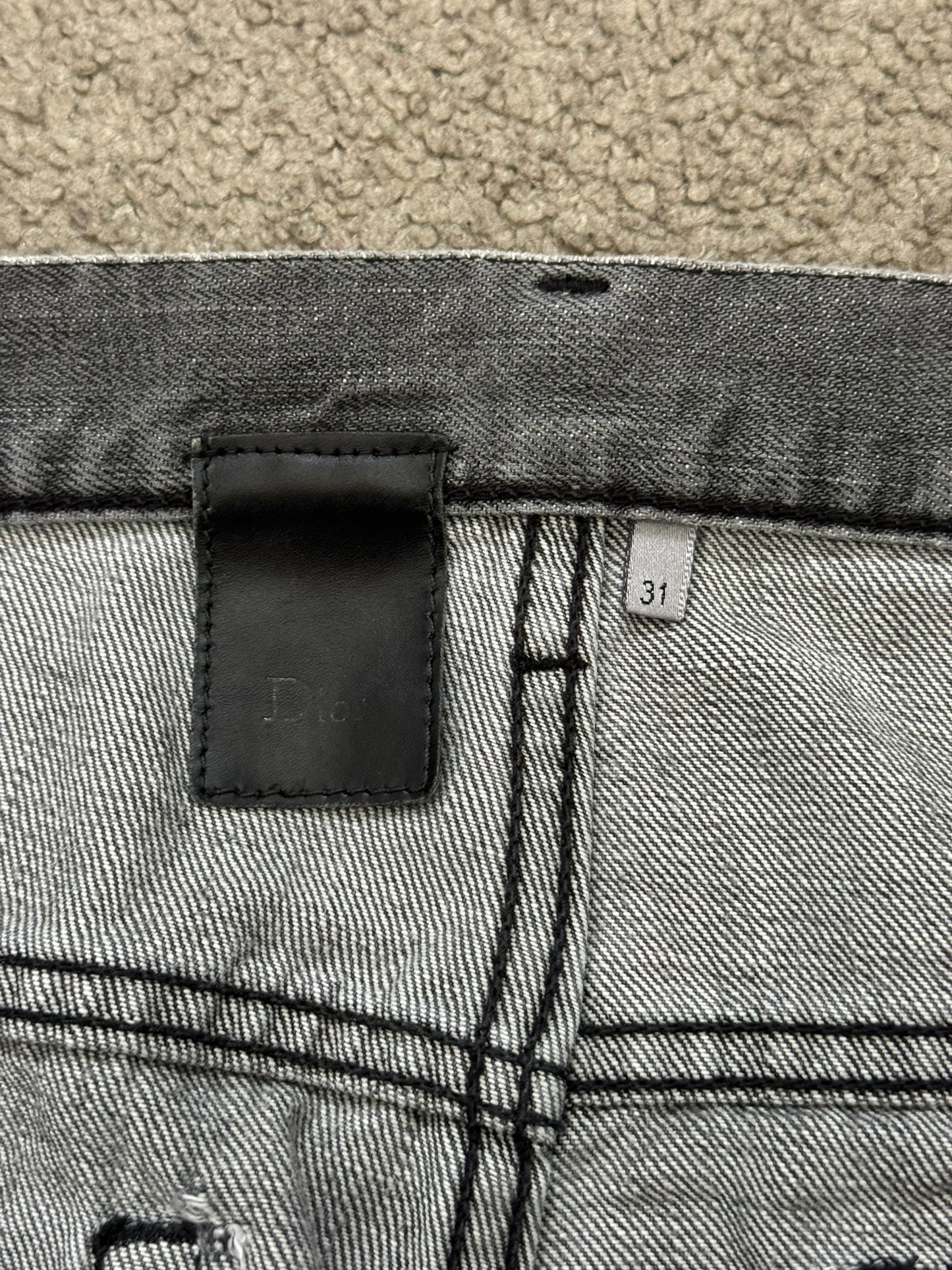Dior Homme by Hedi Slimane MIJ Grey Clawmark Denim Jeans