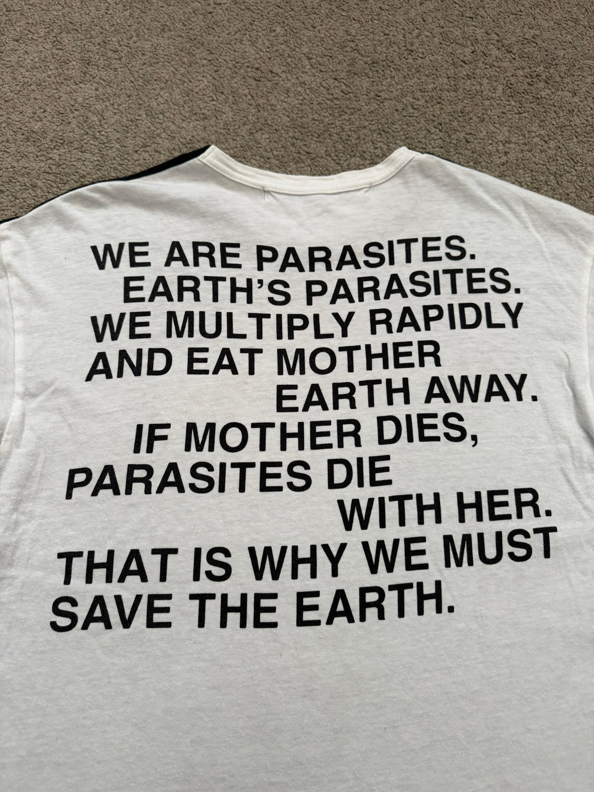 SS02 Junya Watanabe "Earth's Parasites" Poem Graphic T Shirt