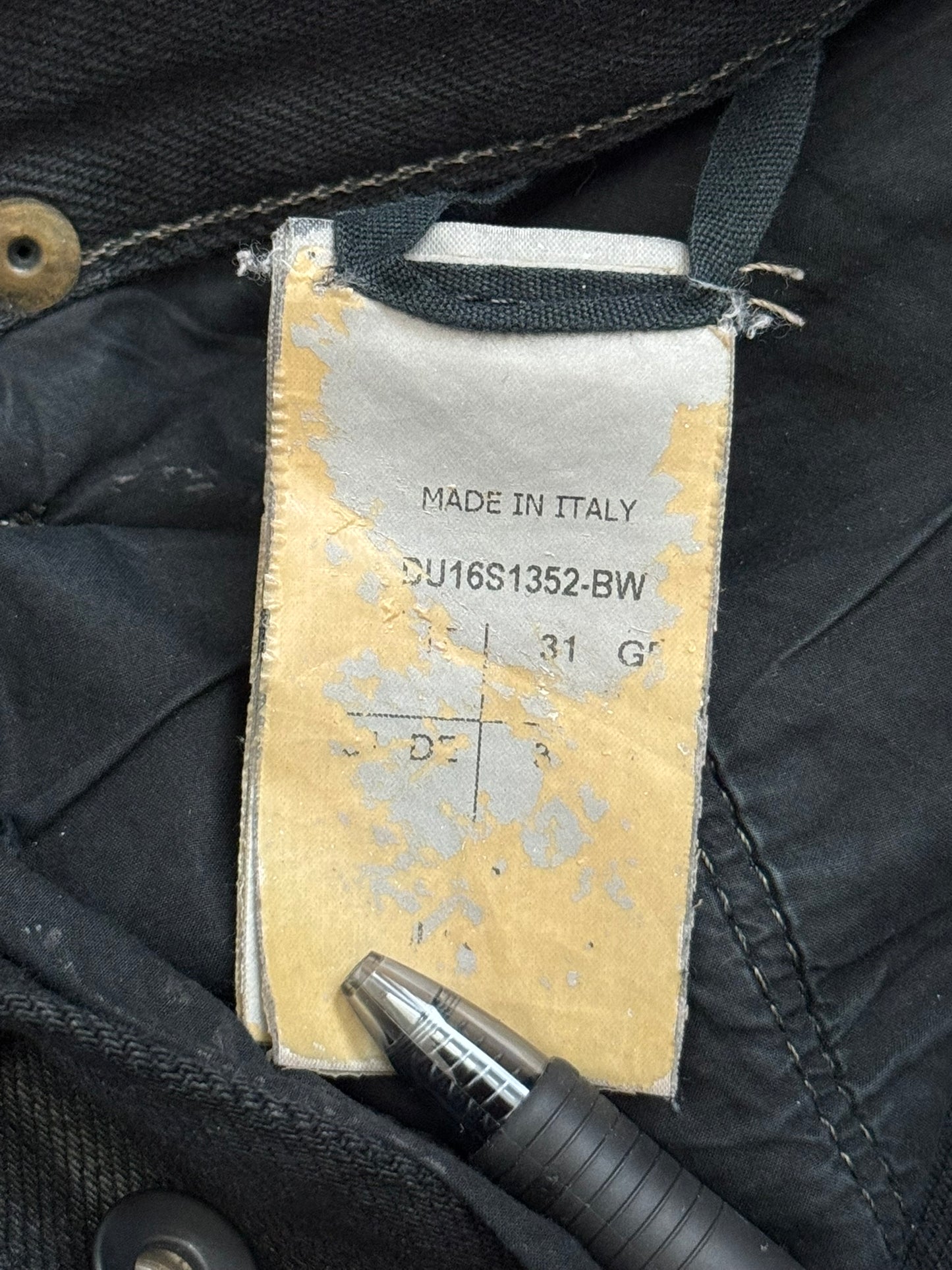 SS16 Rick Owens DRKSHDW Black Waxed Berlin Cut Denim Jeans