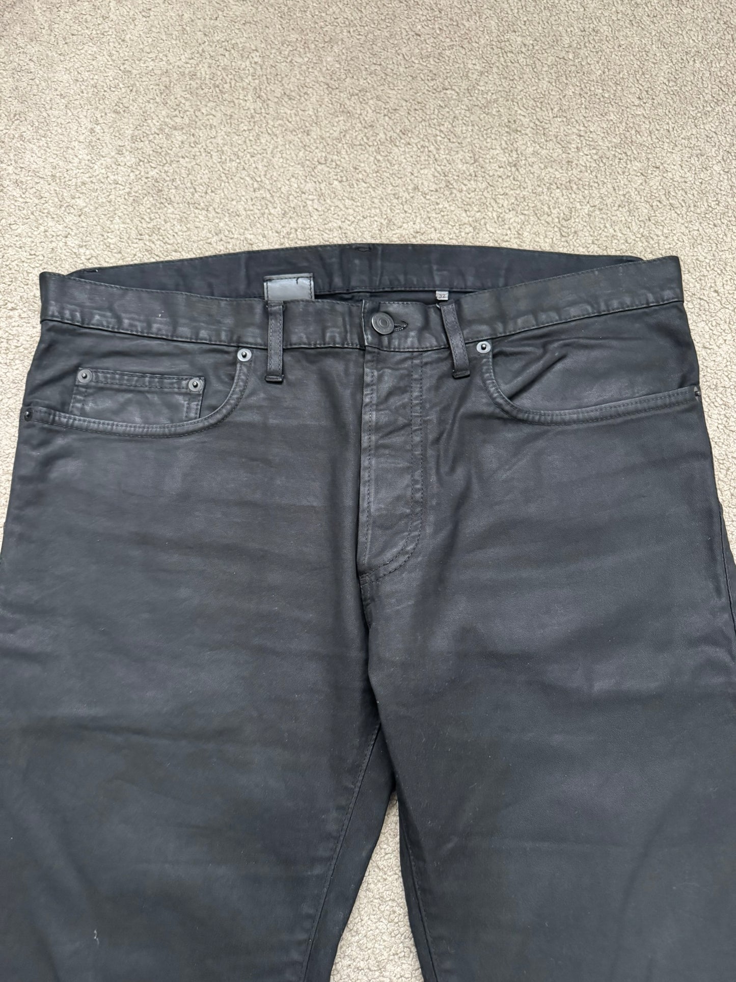 AW08 Dior Homme by Kris Van Assche Heavy Waxed Denim Jeans