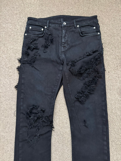 SS22 Rick Owens DRKSHDW Slashed Distressed Denim Jeans