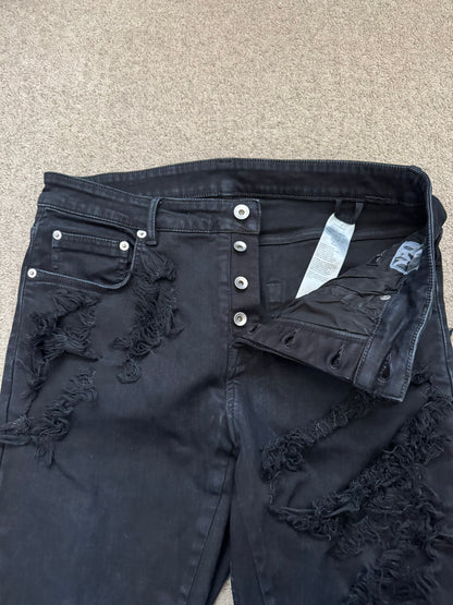 SS22 Rick Owens DRKSHDW Slashed Distressed Denim Jeans