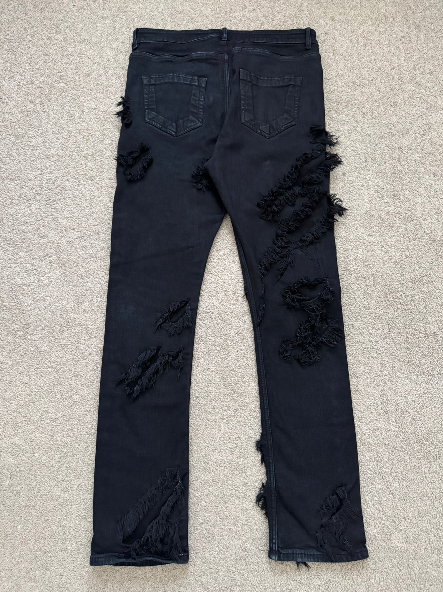 SS22 Rick Owens DRKSHDW Slashed Distressed Denim Jeans