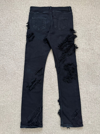 SS22 Rick Owens DRKSHDW Slashed Distressed Denim Jeans