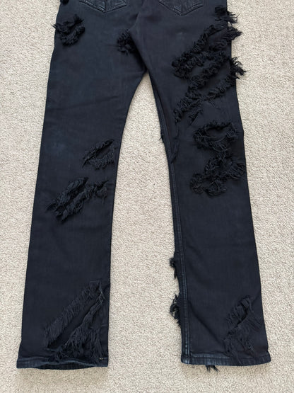 SS22 Rick Owens DRKSHDW Slashed Distressed Denim Jeans