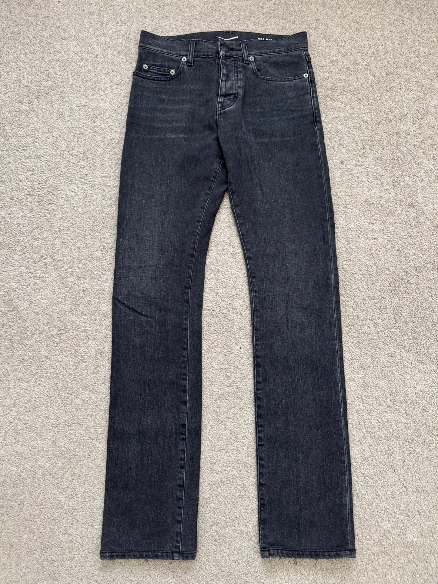 FW15 Saint Laurent by Hedi Slimane Black Washed D01 Denim Jeans