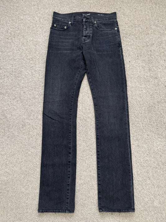 FW15 Saint Laurent by Hedi Slimane Black Washed D01 Denim Jeans