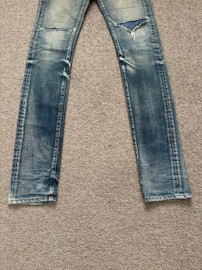 SS10 Dior Homme by Kris Van Assche "Fuel To Fire" Distressed Denim Jeans