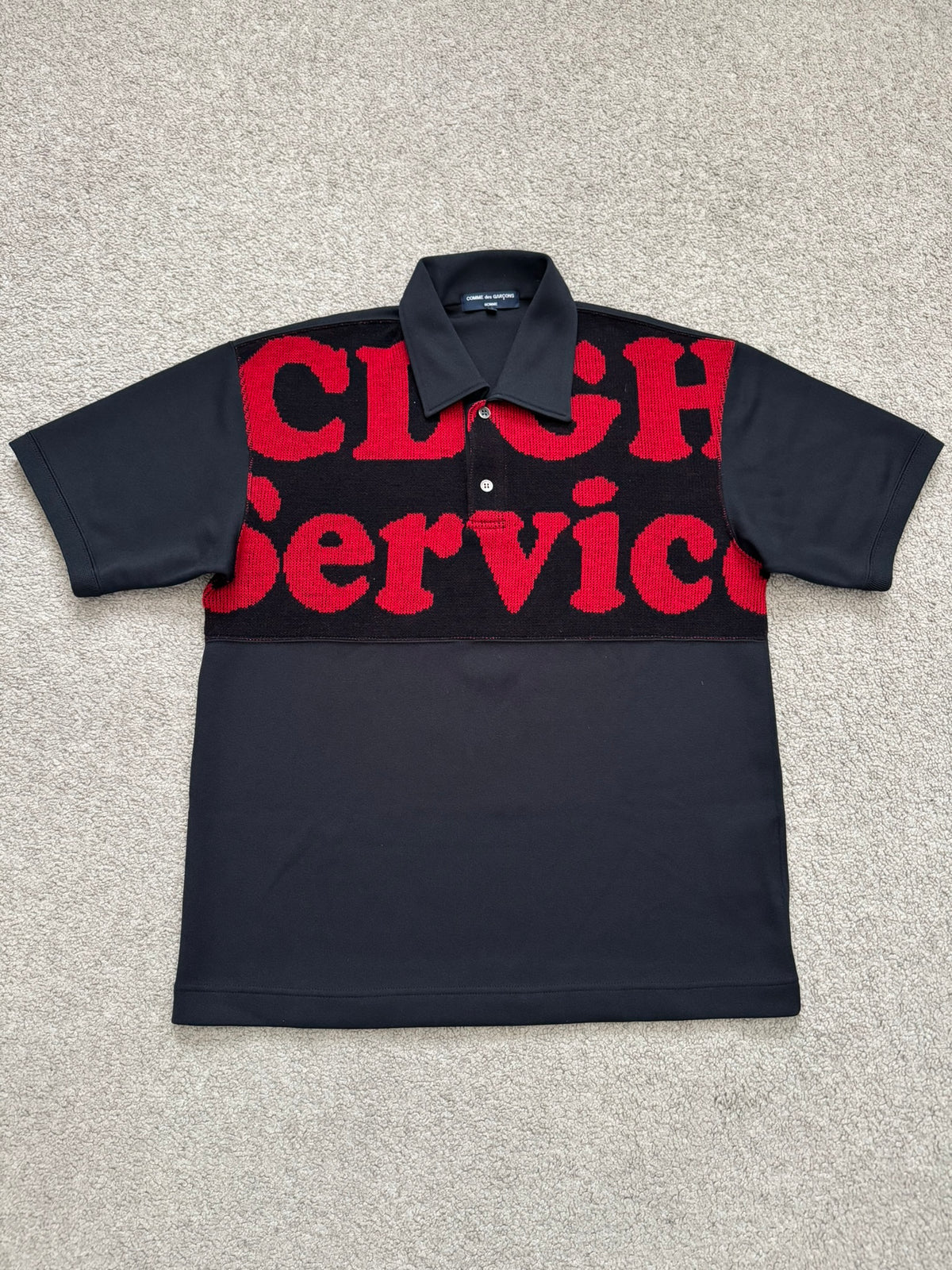 AW05 Comme Des Garcons Homme "CDGH Service" Knit Polo Shirt