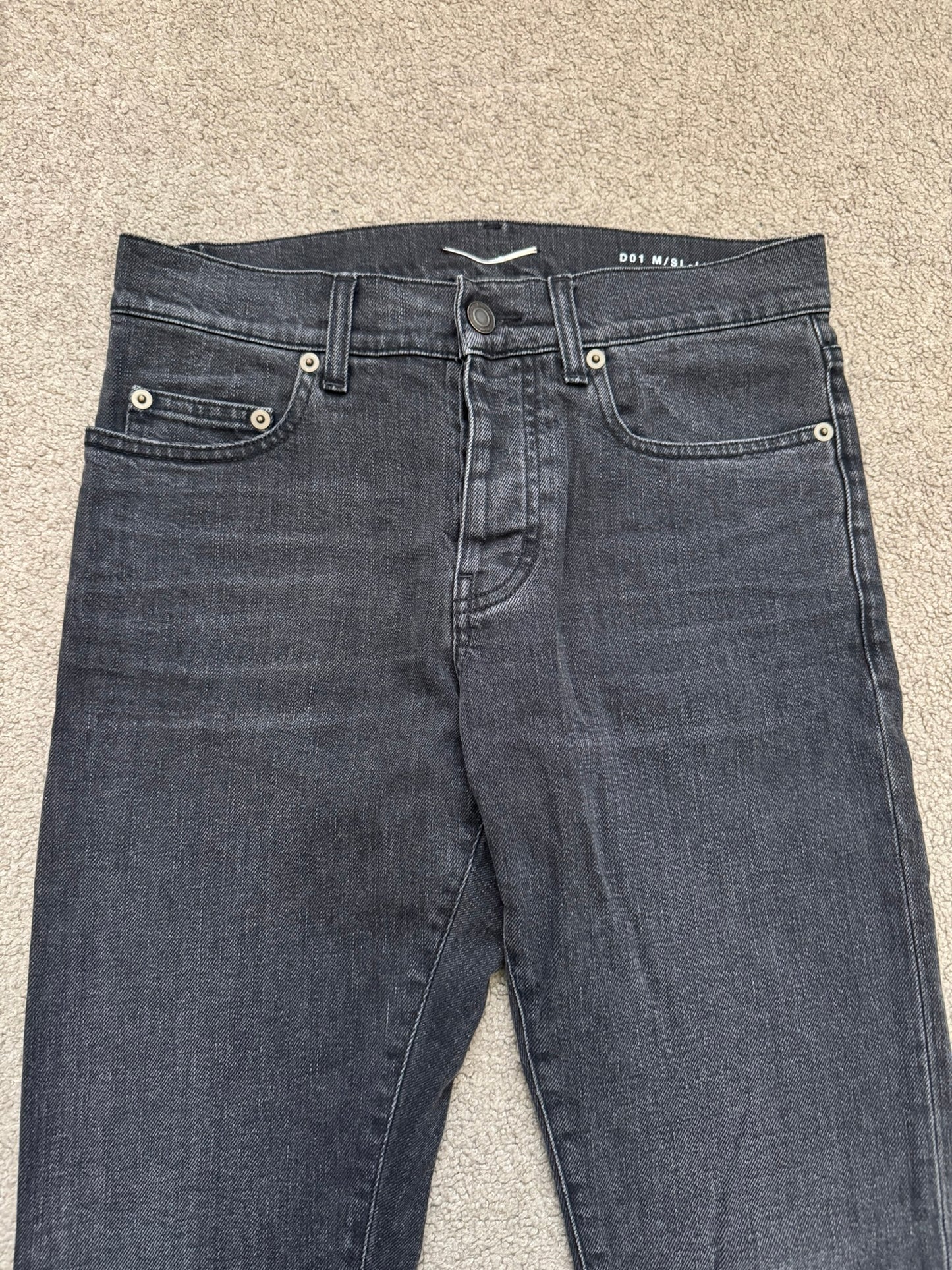 FW15 Saint Laurent by Hedi Slimane Black Washed D01 Denim Jeans