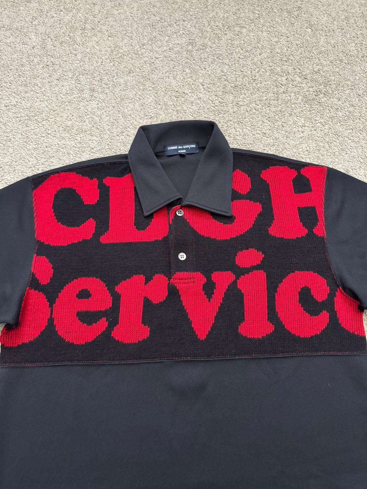 AW05 Comme Des Garcons Homme "CDGH Service" Knit Polo Shirt