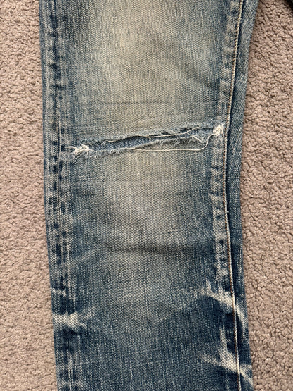 SS10 Dior Homme by Kris Van Assche "Fuel To Fire" Distressed Denim Jeans