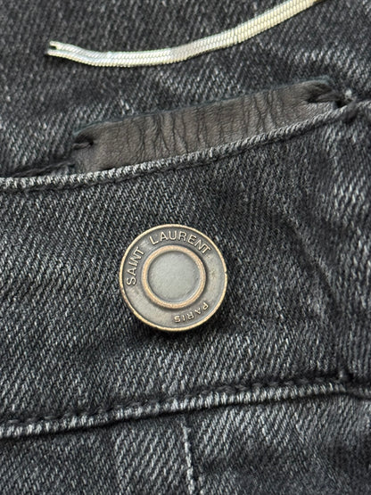 FW15 Saint Laurent by Hedi Slimane Black Washed D01 Denim Jeans