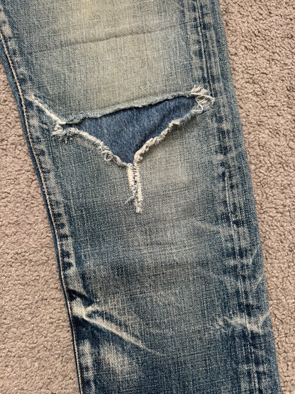 SS10 Dior Homme by Kris Van Assche "Fuel To Fire" Distressed Denim Jeans