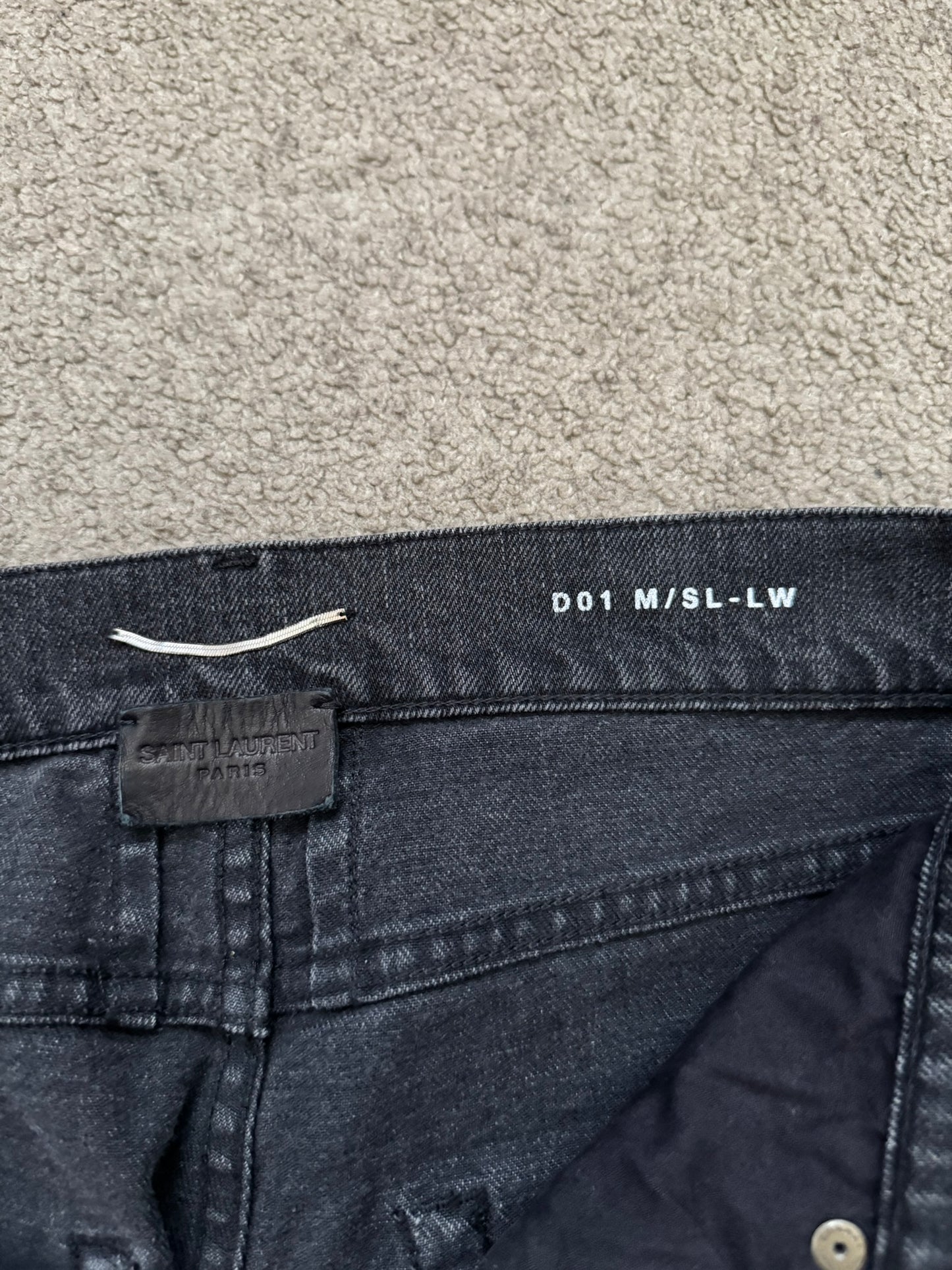 FW15 Saint Laurent by Hedi Slimane Black Washed D01 Denim Jeans