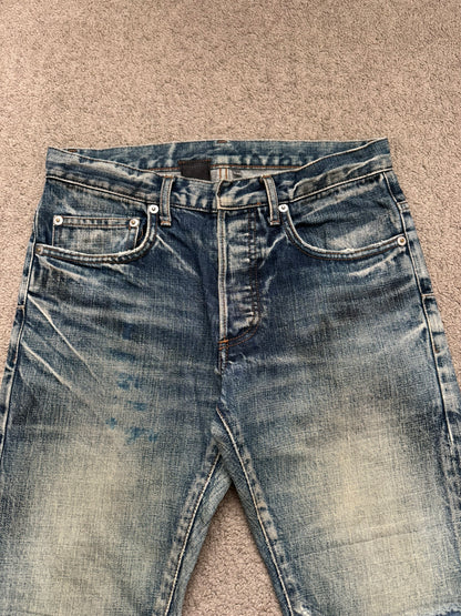 SS10 Dior Homme by Kris Van Assche "Fuel To Fire" Distressed Denim Jeans