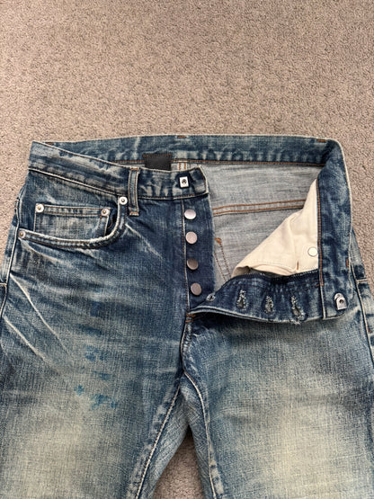 SS10 Dior Homme by Kris Van Assche "Fuel To Fire" Distressed Denim Jeans
