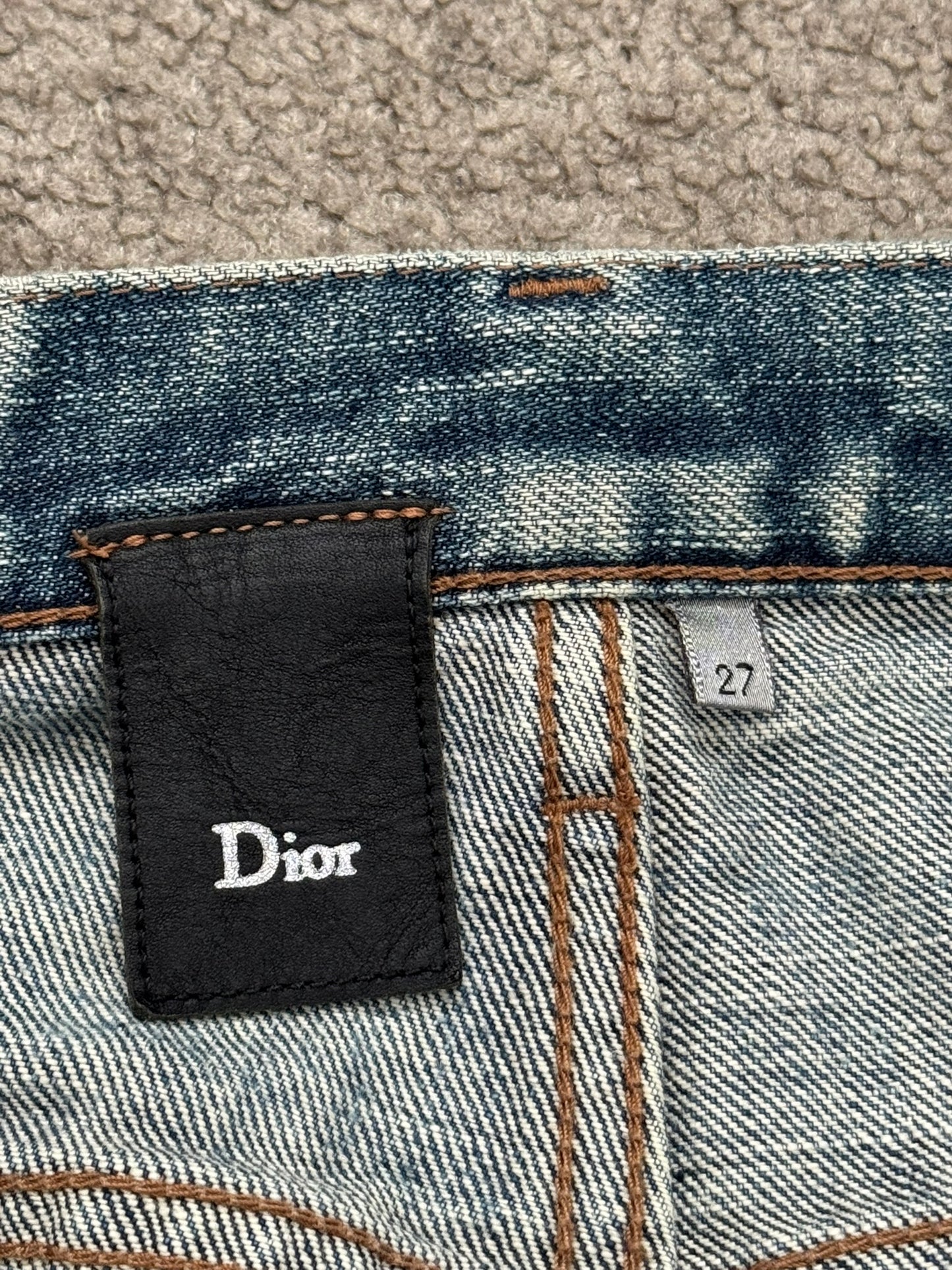 SS10 Dior Homme by Kris Van Assche "Fuel To Fire" Distressed Denim Jeans