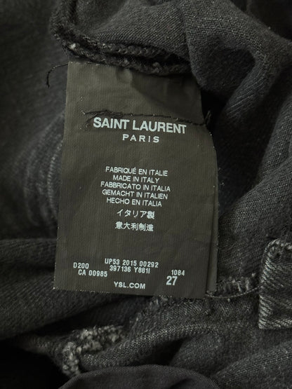 FW15 Saint Laurent by Hedi Slimane Black Washed D01 Denim Jeans
