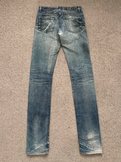 SS10 Dior Homme by Kris Van Assche "Fuel To Fire" Distressed Denim Jeans