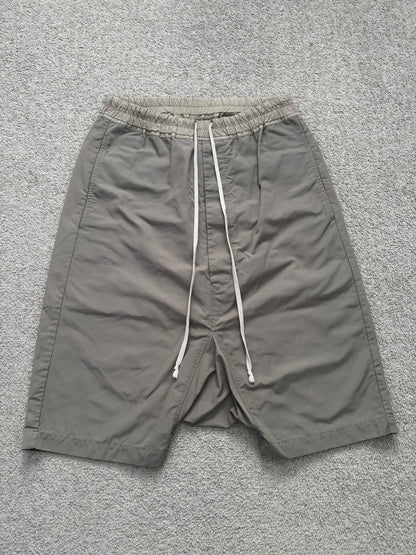 FW17 Rick Owens Mainline "Glitter" Dark Dust Nylon Pods Shorts