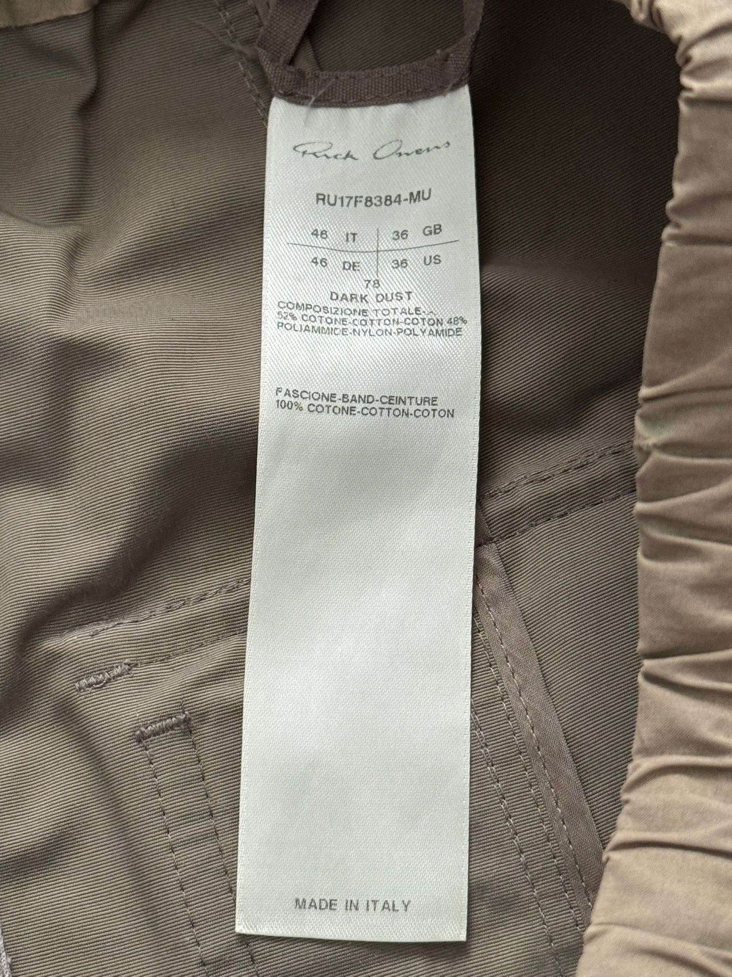 FW17 Rick Owens Mainline "Glitter" Dark Dust Nylon Pods Shorts