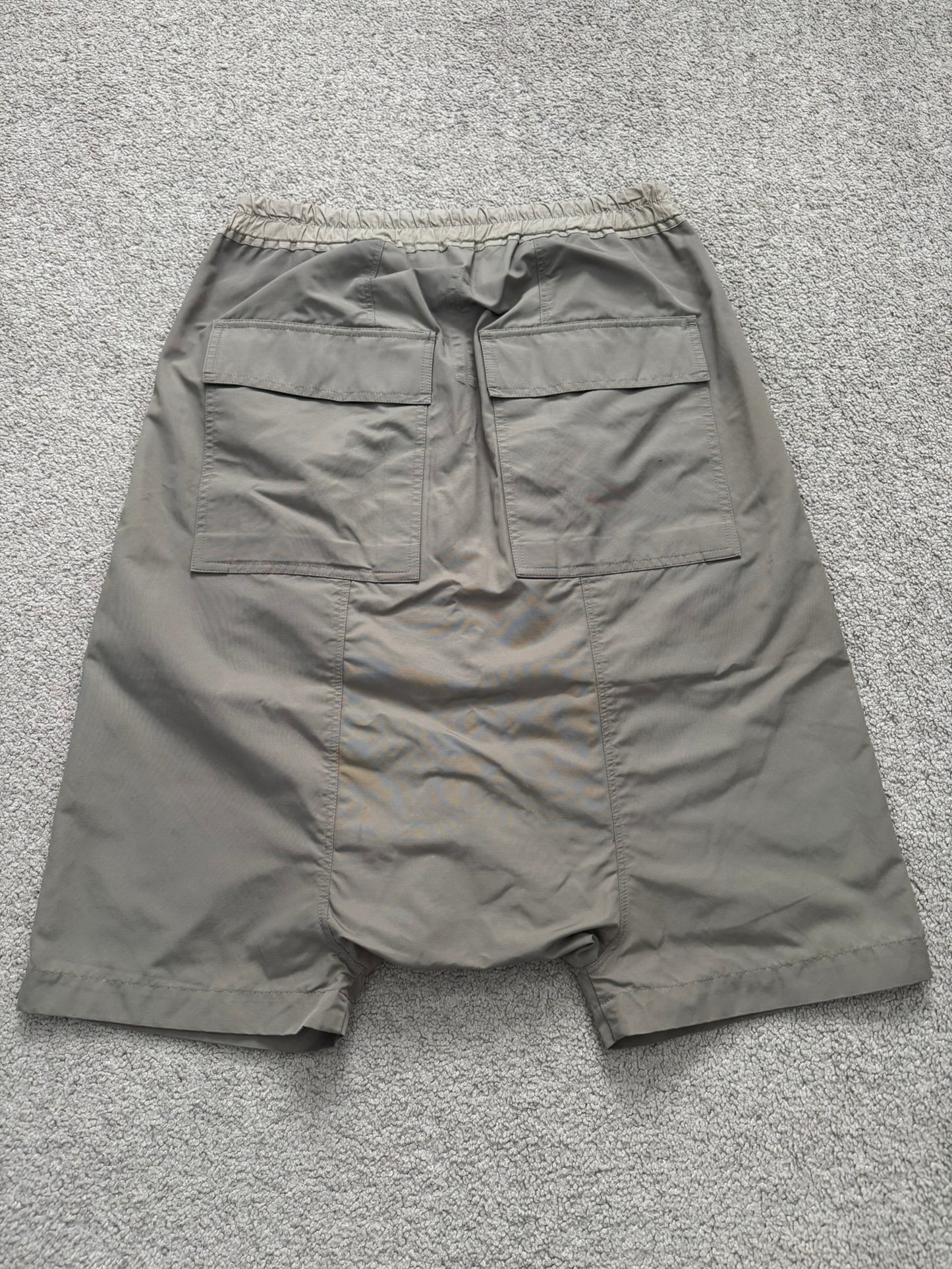 FW17 Rick Owens Mainline "Glitter" Dark Dust Nylon Pods Shorts