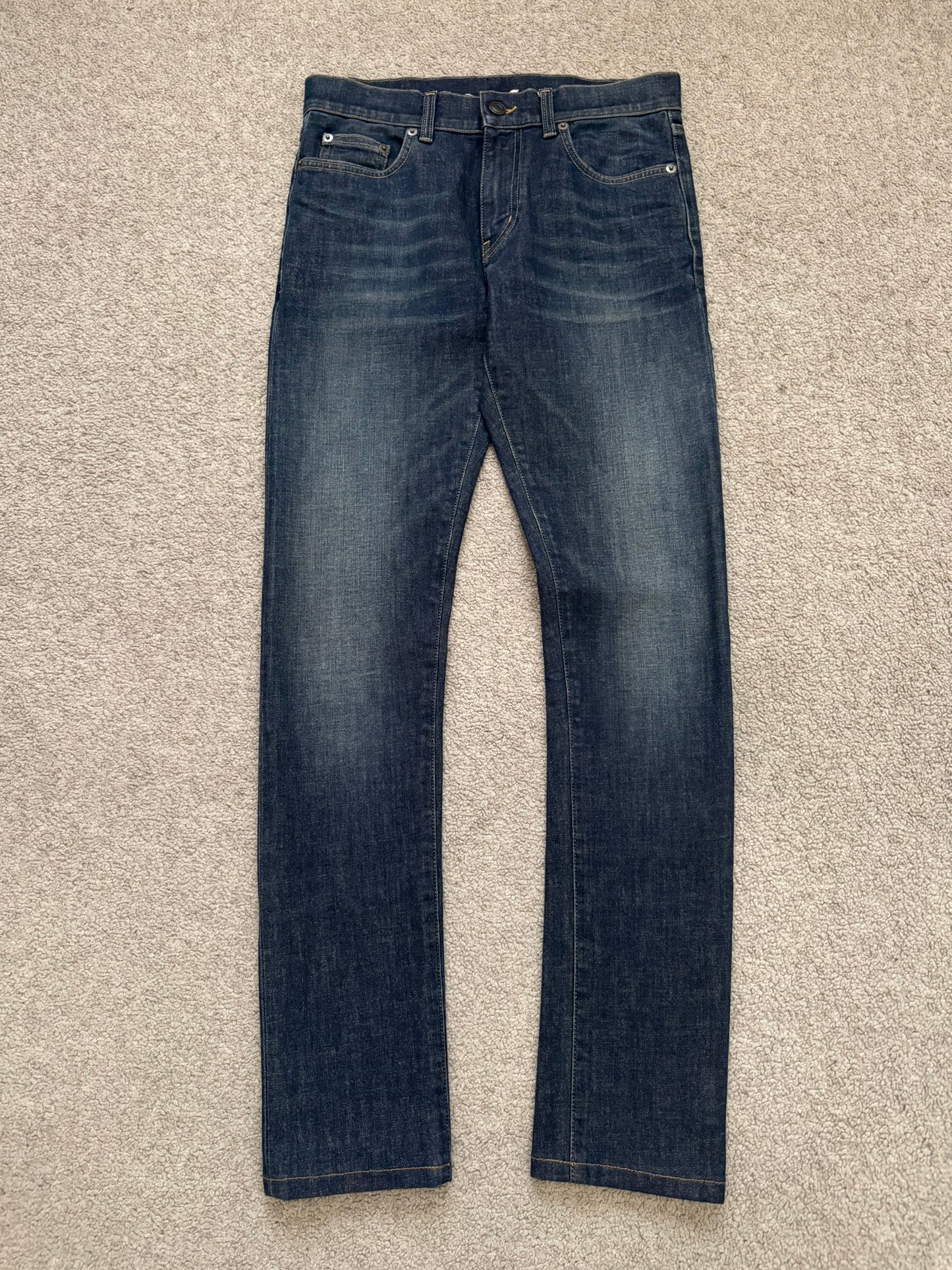 FW13 Saint Laurent by Hedi Slimane Dirty Blue D02 Denim Jeans