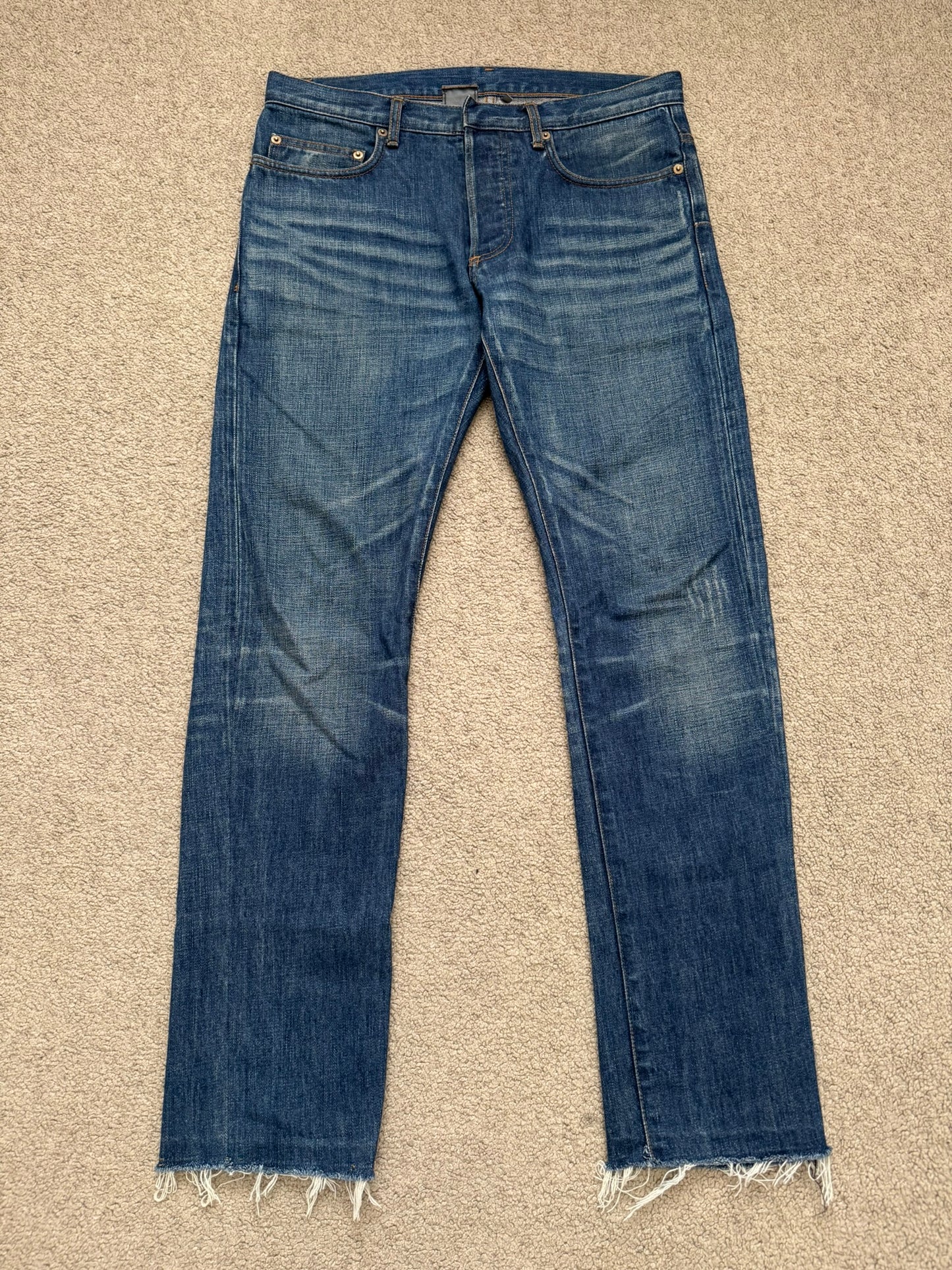 Dior Homme by Hedi Slimane MIJ Clawmark Blue Washed Denim Jeans