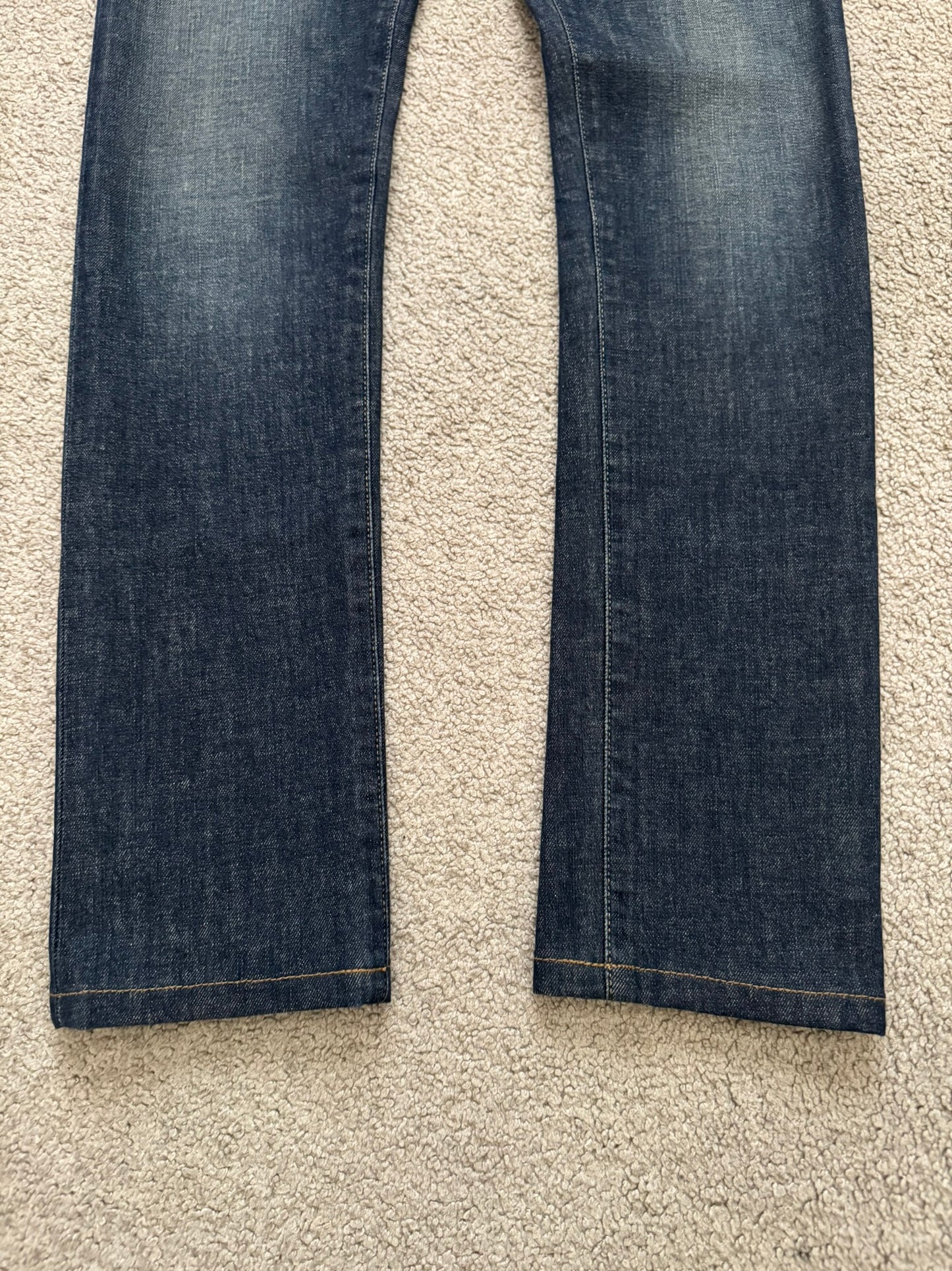 FW13 Saint Laurent by Hedi Slimane Dirty Blue D02 Denim Jeans