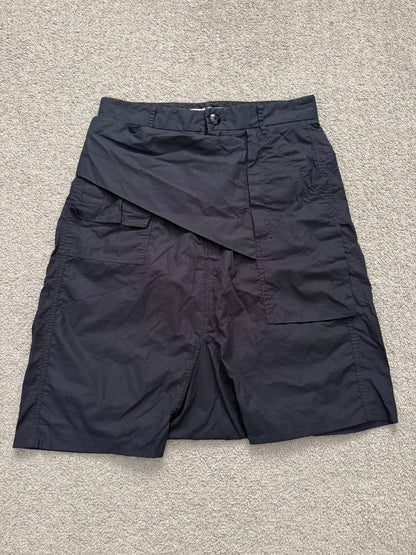 SS15 Rick Owens Mainline "Faun" Black Memphis Cargo Pods Shorts