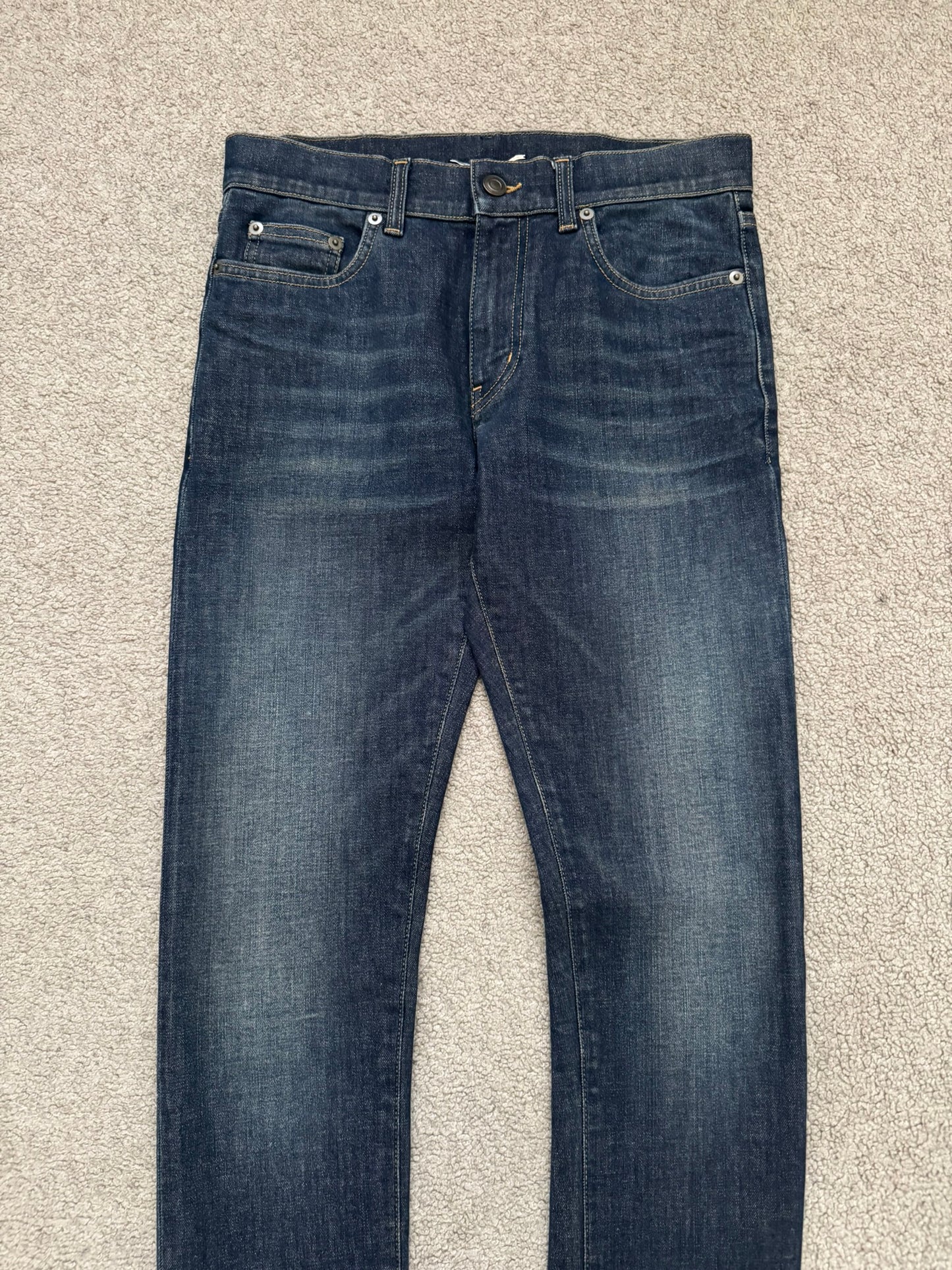 FW13 Saint Laurent by Hedi Slimane Dirty Blue D02 Denim Jeans