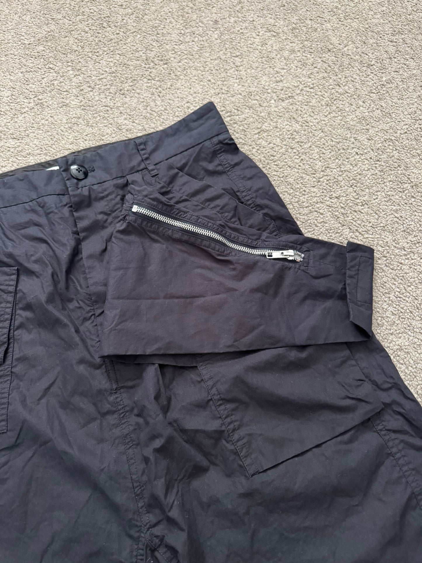 SS15 Rick Owens Mainline "Faun" Black Memphis Cargo Pods Shorts
