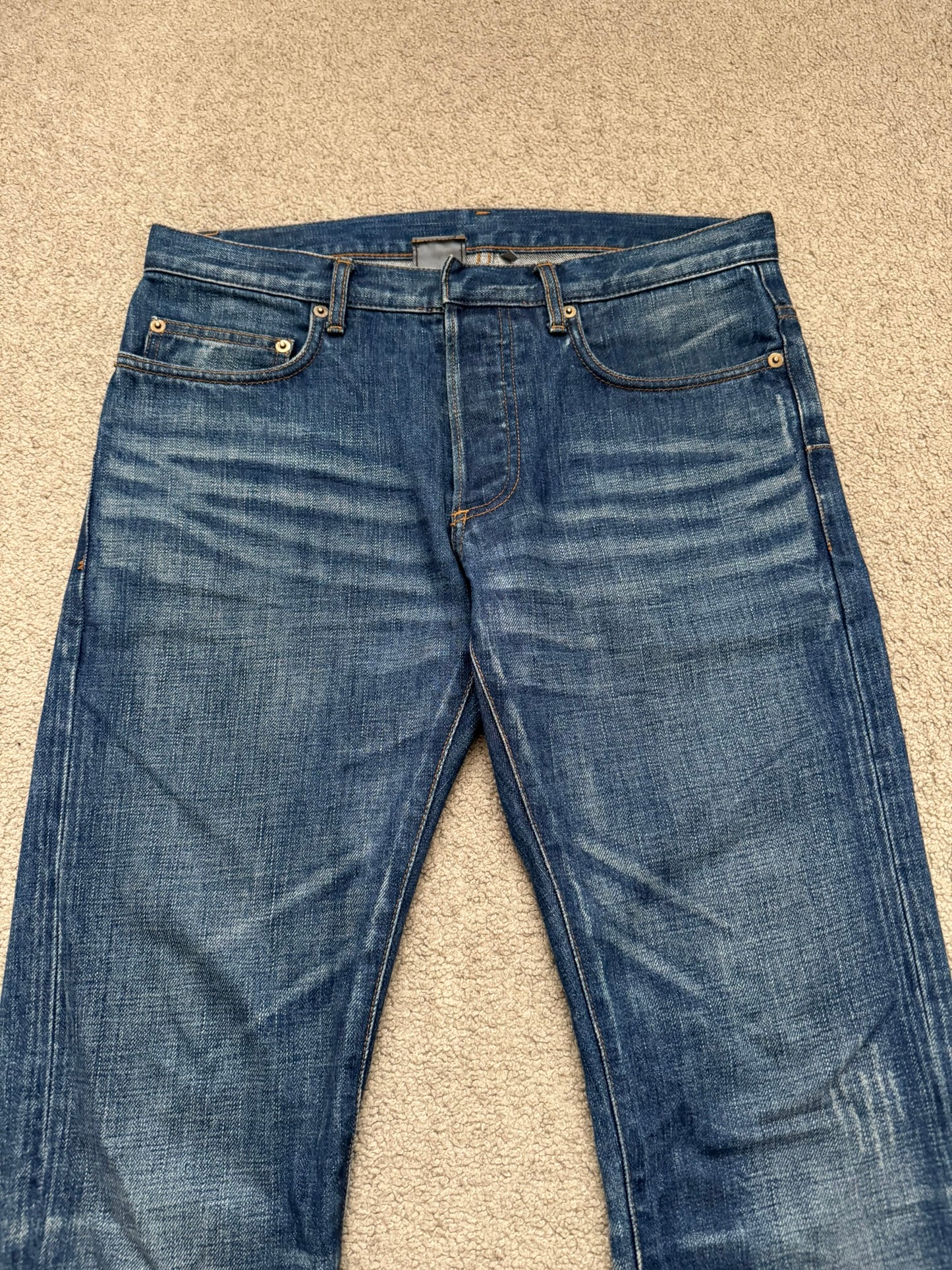 Dior Homme by Hedi Slimane MIJ Clawmark Blue Washed Denim Jeans