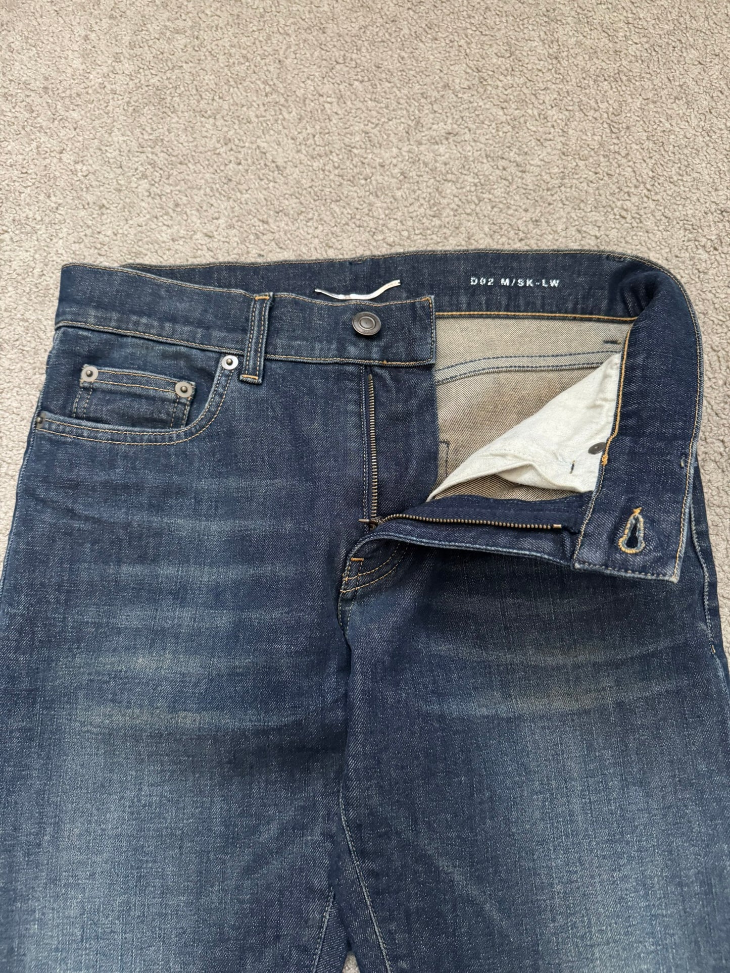 FW13 Saint Laurent by Hedi Slimane Dirty Blue D02 Denim Jeans