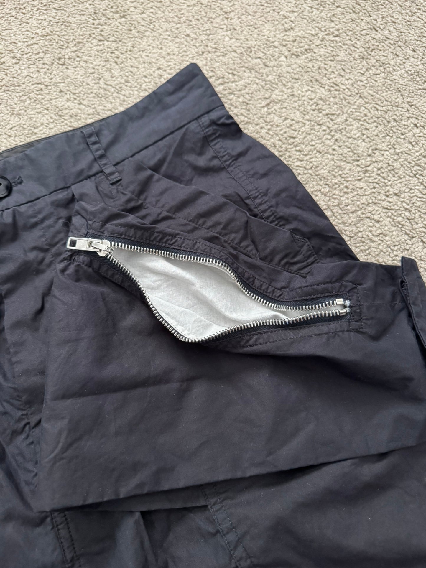 SS15 Rick Owens Mainline "Faun" Black Memphis Cargo Pods Shorts