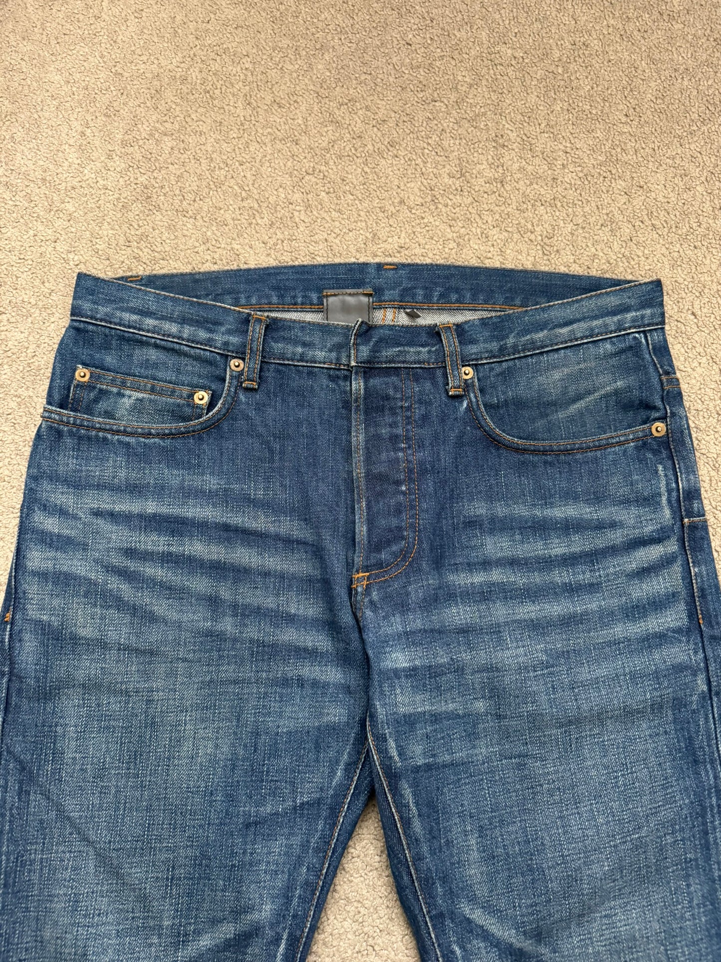 Dior Homme by Hedi Slimane MIJ Clawmark Blue Washed Denim Jeans