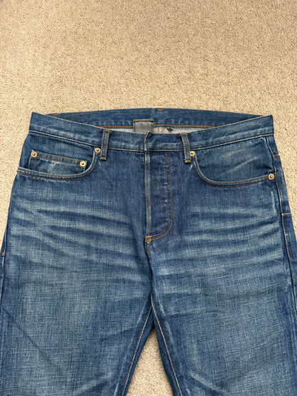 Dior Homme by Hedi Slimane MIJ Clawmark Blue Washed Denim Jeans
