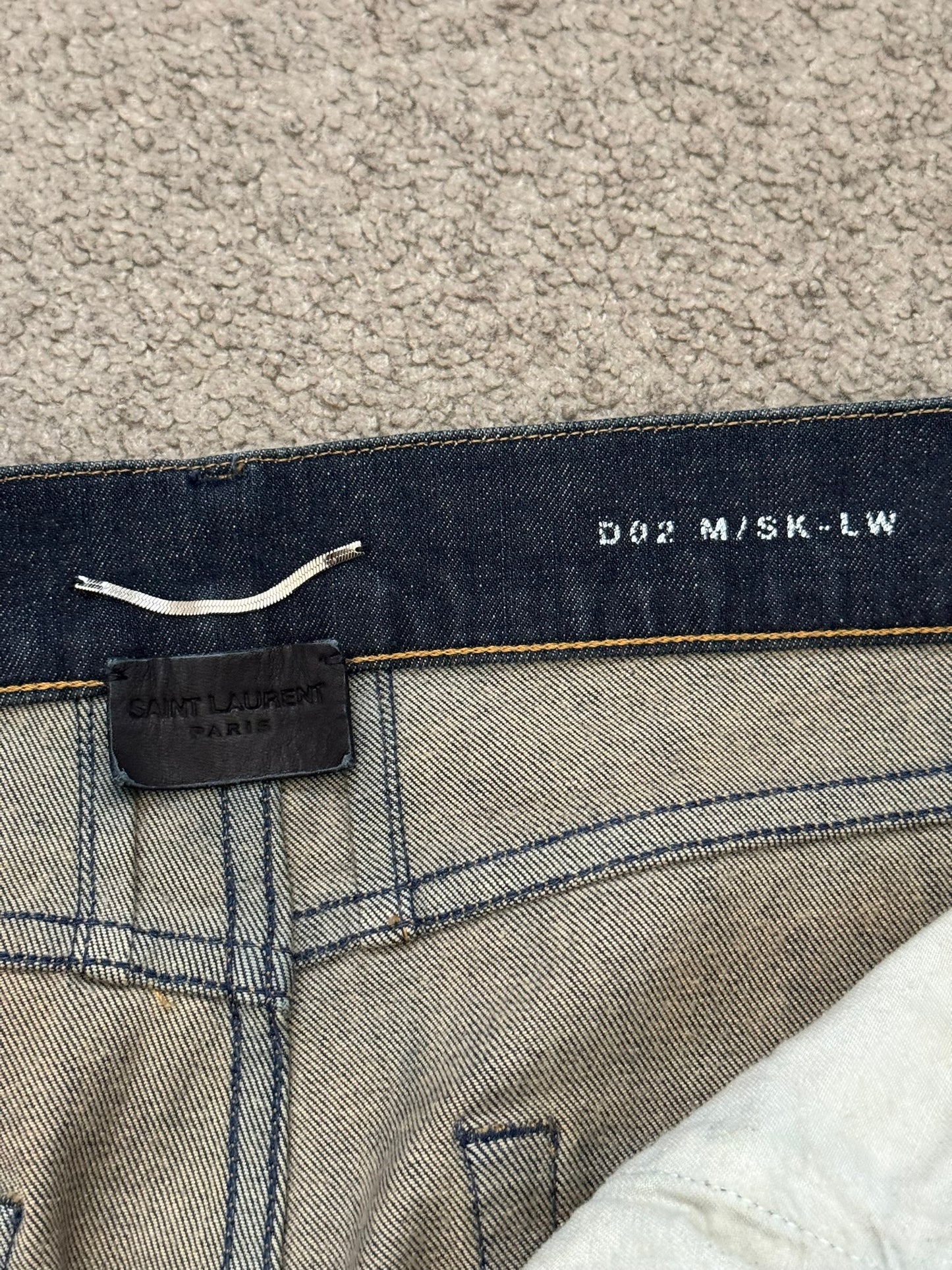 FW13 Saint Laurent by Hedi Slimane Dirty Blue D02 Denim Jeans