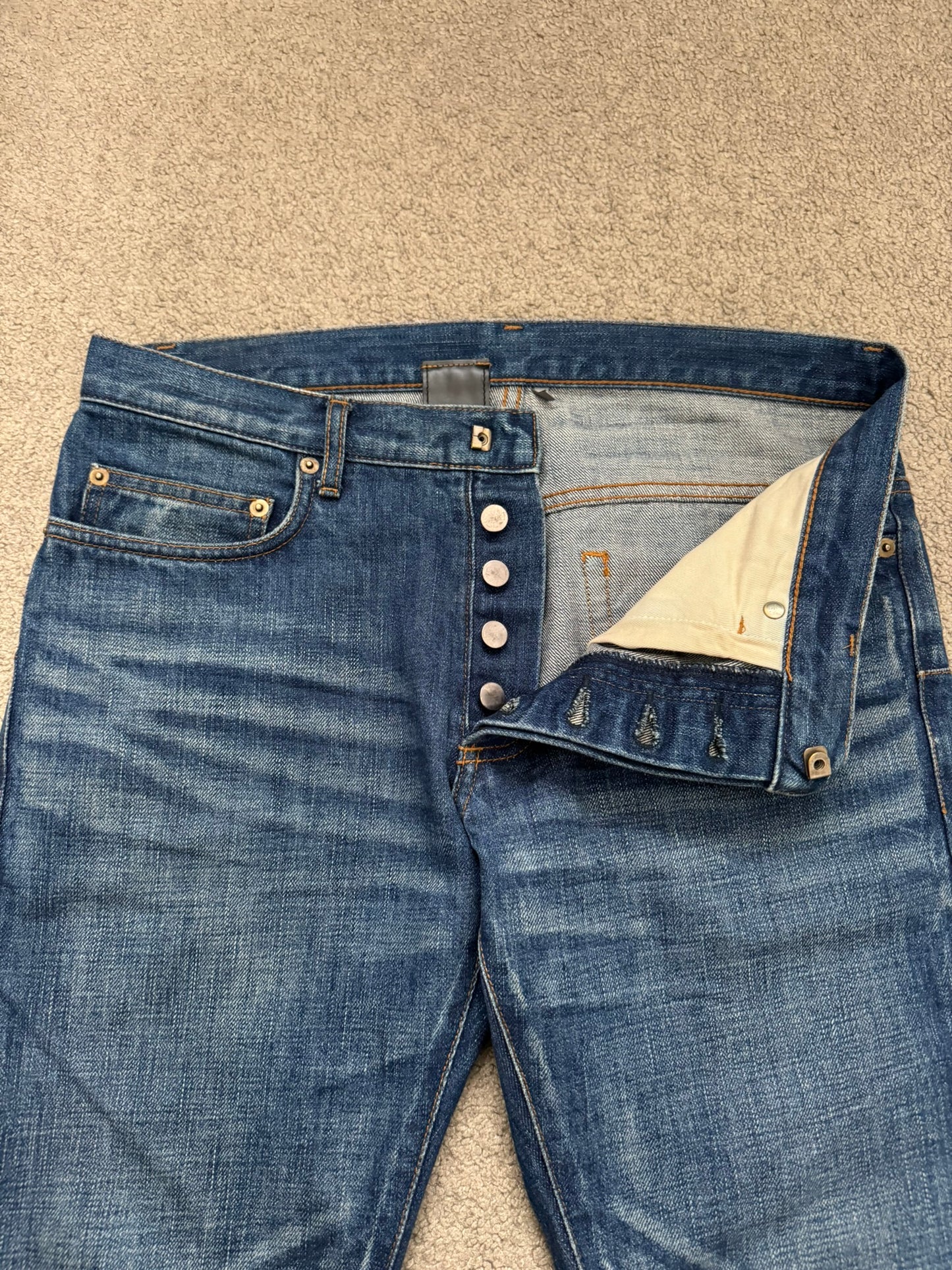 Dior Homme by Hedi Slimane MIJ Clawmark Blue Washed Denim Jeans