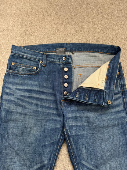 Dior Homme by Hedi Slimane MIJ Clawmark Blue Washed Denim Jeans