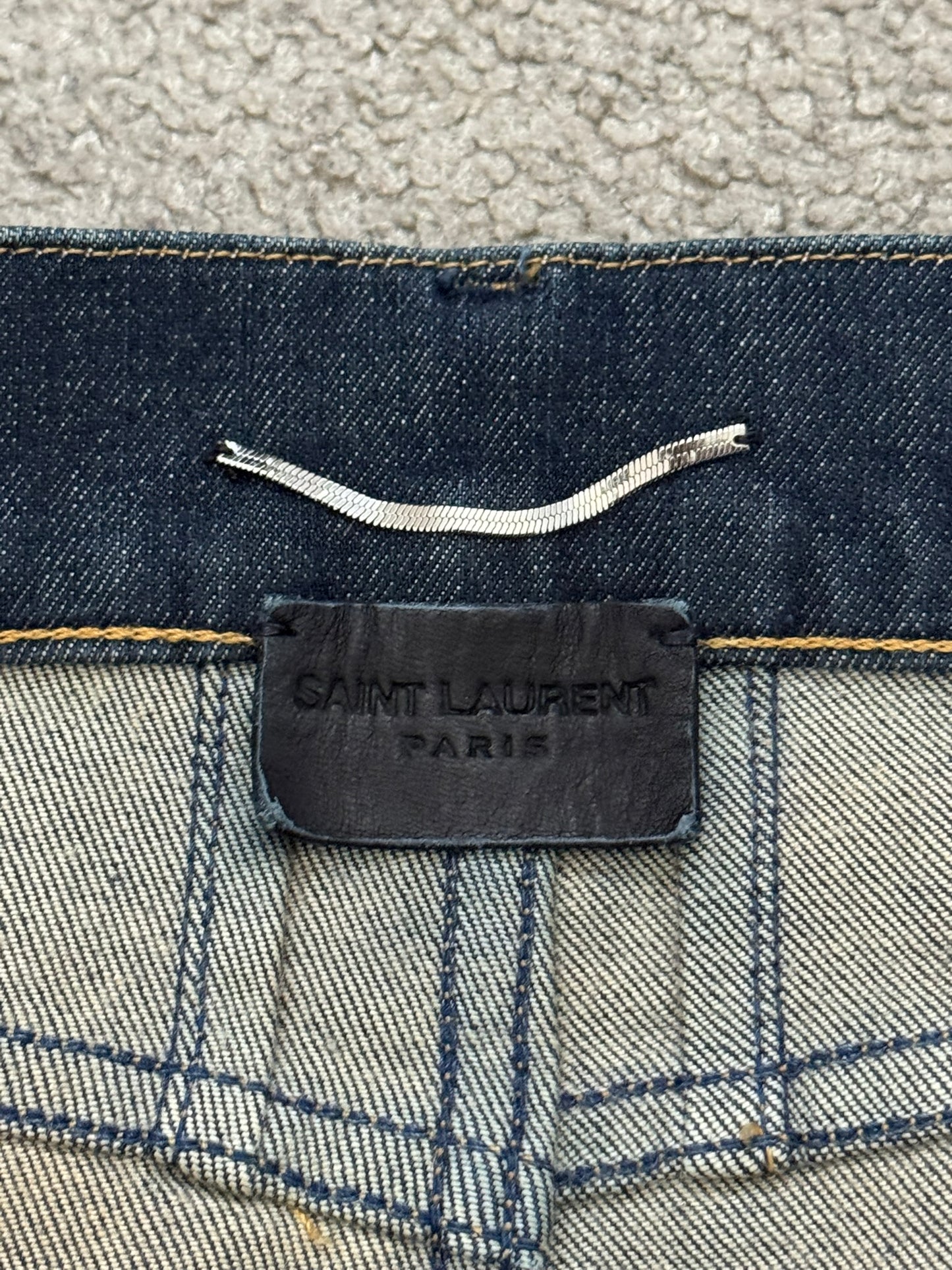 FW13 Saint Laurent by Hedi Slimane Dirty Blue D02 Denim Jeans