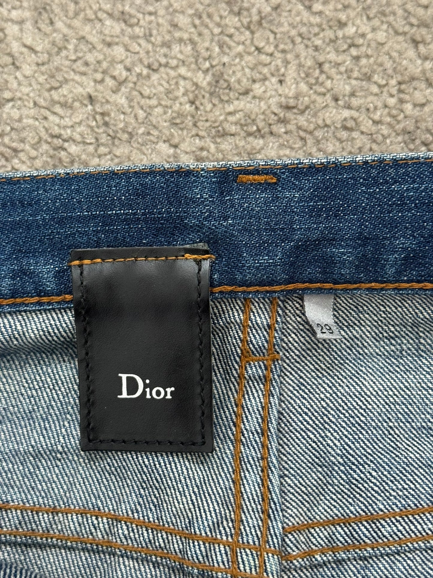 Dior Homme by Hedi Slimane MIJ Clawmark Blue Washed Denim Jeans