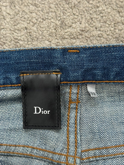 Dior Homme by Hedi Slimane MIJ Clawmark Blue Washed Denim Jeans
