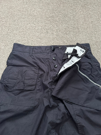 SS15 Rick Owens Mainline "Faun" Black Memphis Cargo Pods Shorts